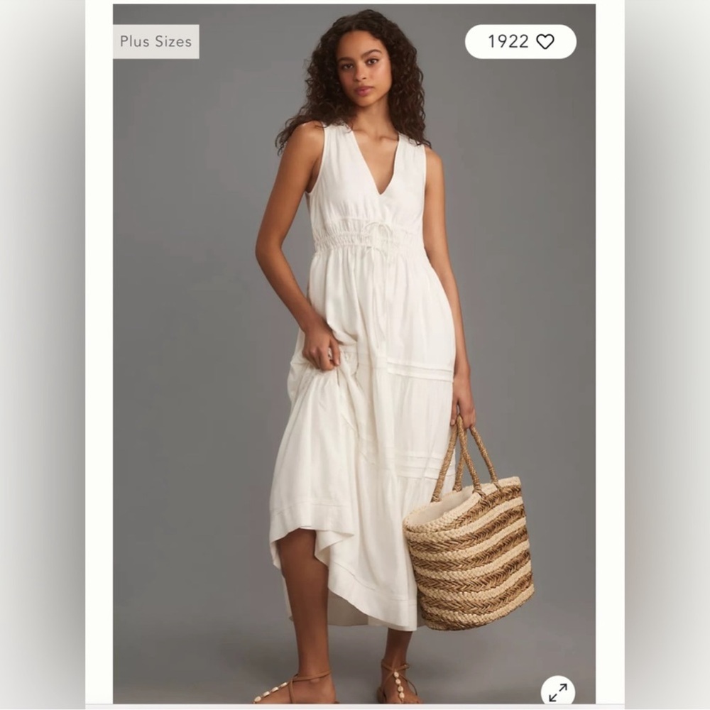 The Somerset Maxi Dress: Linen Ties Edition in white